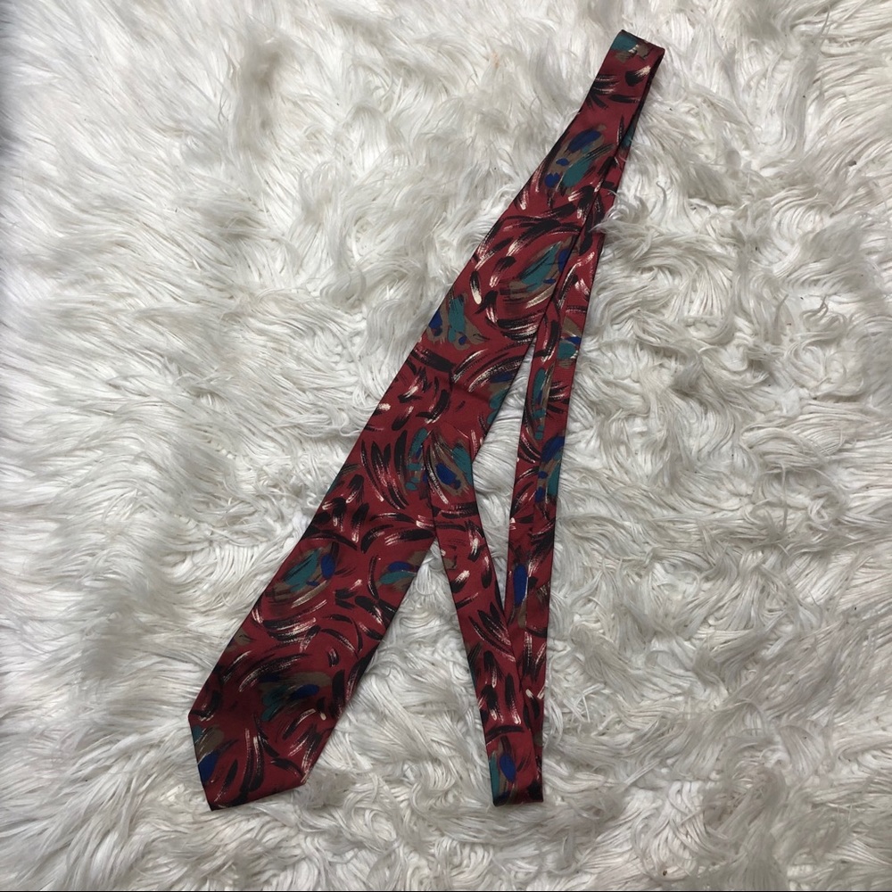 Christian Dior Feather Watercolor Brush Mark tie